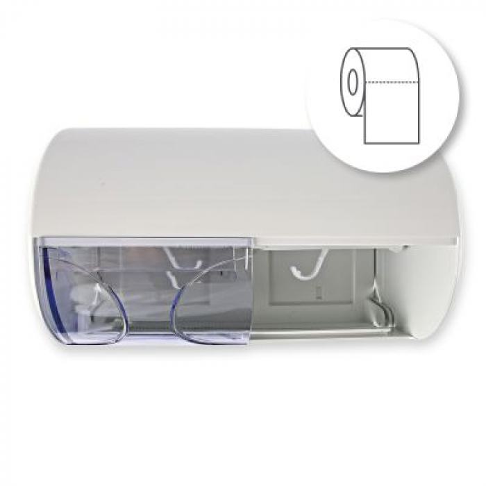 Toilettenpapier Spender DUO für 2 Kleinrollen, Kunststoff